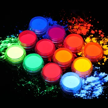 12 Cutii Neon Pigment Pulbere Set Fluorescente de Unghii Sclipici Stralucitor Ombre Chrome Praf DIY Gel de unghii Pentru Unghii Art Decor 6 Cutii