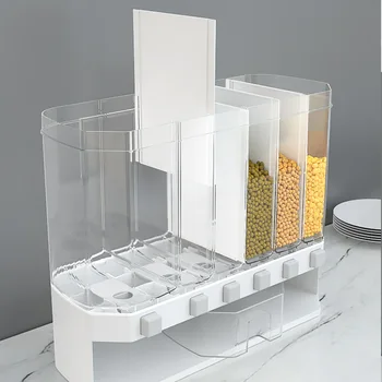 12L Montat pe Perete Orez Separat Găleată de Cereale Distribuitor de Umiditate Dovada de Plastic Automata Rafturi Sigilate Contorizare Alimentare Cutie de Depozitare