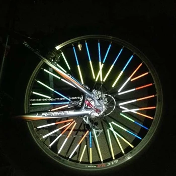 12pc DIY Ciclism Reflector Tuburi de Biciclete Biciclete Roți Spițe din sârmă de Oțel Autocolant Reflectorizant Tub de Avertizare Lumină de Siguranță