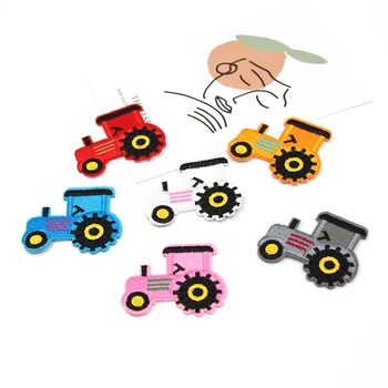 12pcs se Amestecă Tractor Patch-uri de Fier Pe Broderie Camion Autocolante de Desene animate Patch-uri Pentru Copii Băiat de Reparații Haine DIY Tesatura Aplici Insigna