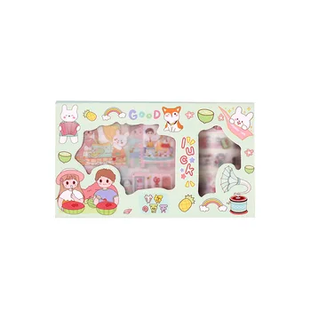 13cps/set Cutie de Colectare Bandă de Mascare DIY Washi Tape Set Drăguț Kawaii Papetărie Autocolant de culoare Roz Cutie de Casete