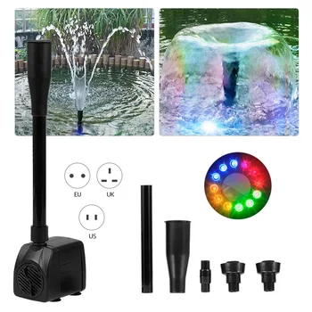 15W Ultra-silențioasă USB Pompa de Apa cu Cablu de Alimentare IP68 rezistent la apa pentru Acvariu Rezervor de Pește Fantana cu 12 LED-uri de Lumină Pompa de Apa