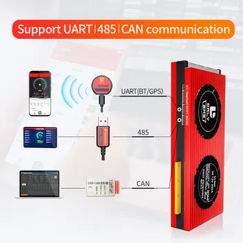 16 lifepo4 BMS, Smart 48V 150A 200A 250A Bluetooth 485 la dispozitivul USB POATE NTC UART software-ul Li-pe Baterie de la Bord de protecție DIY