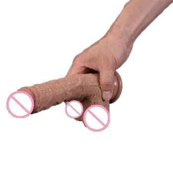 16cm Vibrator Realist cu Puternic Fraier Real Glandului și a Ridicat Testicule Real Anal Plug Perfect Anal Dildo Penis Mare Jucărie Sexuală