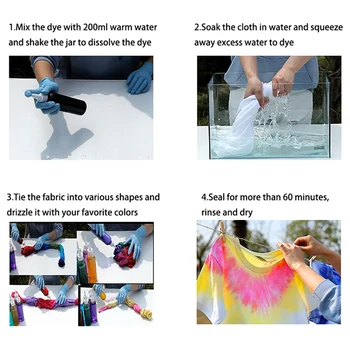 18pcs Tie Dye Kit Non-toxice DIY Îmbrăcăminte Graffiti Material Textil Vopsea 120ml Haine Colorate Tie Dye Kit Pigment Set Dropship