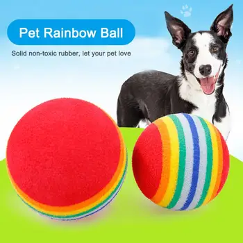 1buc Curcubeu EVA Material Jucării pentru animale de Companie Ball Rattle Interactiv Zero Minge de Formare Bile, Jucării pentru animale de Companie Câine Pisică Joc de Mestecat Consumabile