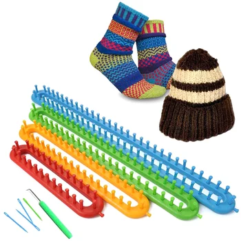1buc manual DIY fire de lână pălărie pulover tricotat dispozitiv eșarfă salopete pălărie dreptunghi trimite cârlig instrument de acasă lână croșetat consumabile