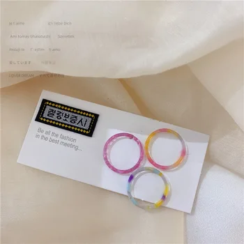 1buc Retro Nou Coreea de Chic Transparent Estetice inel Colorat Minimalist Rasini Acrilice Inel Subțire pentru Femei Bijuterii Cadouri Partid
