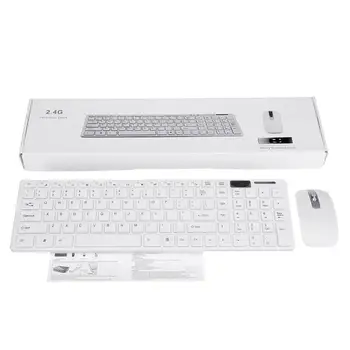 2.4 G Wireless Keyboard Mouse-ul Setat Tăcut Tastatura și Mouse-ul Combo Kit Ultra Slim Keyboard cu film Tastatura Pentru Notebook, Laptop