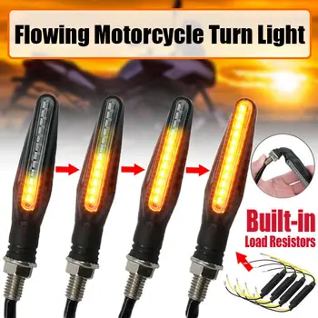 2 BUC LED-uri Motociclete Semnale Rândul său, Lumina 12 SMD Coada Flasher Apa care Curge de Semnalizare Motocicleta Lumini Intermitente Piese de Motociclete