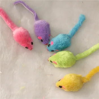 2-inch de Pluș-a Șoarecele și Pisica oy Cauciuc Jucărie Pisica Sunet Flocking Rat Forma Jucării Reale Accesorii Jucării pentru pisici Pet Consumabile Mouse-ul jucărie