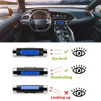 2 În 1 Masina de Vehicul LCD Display Digital Termometru Auto-Ceas Portabil Masina de Ventilație de Evacuare Clip-on LED Backlight