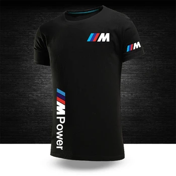 2021 BMW M Sport de Performanță Motocicleta de Vara Barbati de Imprimare 3D Top Culoare Solidă Gât T-Shirt Casual Hip-Hop