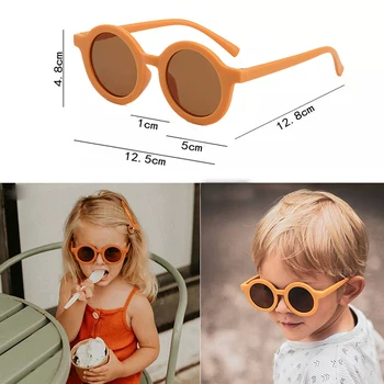 2021 Fată Băiat de Desene animate Drăguț Urs Forma Moda Rotund ochelari de Soare Copii de Epocă ochelari de Soare UV Protectie Clasic Copii Ochelari