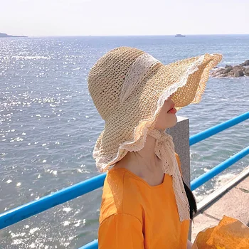 2021 Femei De Moda Margine Largă Pălărie De Soare Pliabila Roll-Up De Vară Paie Găleată Pălărie Floppy Plajă Capac