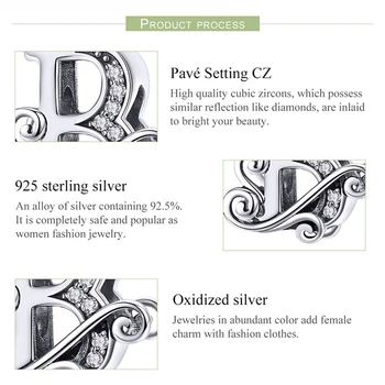 2021 Fierbinte O-Z un Fel de Scrisoare de Șirag de mărgele Original se Potrivesc Farmec Pandora Argint 925 Bratara Pentru Femei DIY Numele a Face Bijuterii