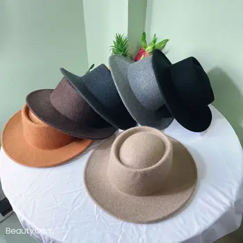 2021 Lână Nouă Fedroas Palaria Pentru Femei Rochii Bisericii Pălării de Nunta Elegant Pălărie Bărbați Jazz Fedroa 58cm Marimea Capului Fascinator en-Gros