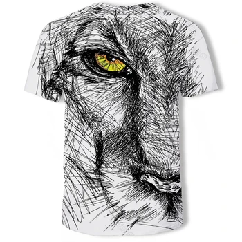 2021 Moda Animal Nou Lume II Tigru în Jos de pe Munte de Imprimare 3D Bărbați Mânecă Scurtă T-shirt Îmbrăcăminte