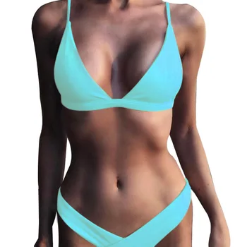 2021 Noi Bikini Femei Costume de baie Femei Bikini Set Solid Set de Bikini Sexy Beach Purta Biniki Set costum de Baie Costum de Baie pentru Femei