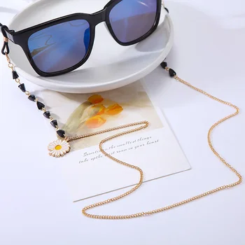 2021 Noua Moda Pearl Cristal ochelari de Soare Mască de Șnur Colier Simplu Mic Daisy Trifoi cu Patru foi Farmec Ochelari de Citit Lanț