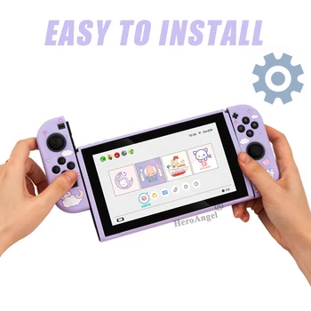 2021 TPU Moale Caz Piele pentru Nintendo Comutator NS Consola JoyCons Controller Caz de Protecție Drăguț Violet de Struguri Rabit de Acoperire Coajă