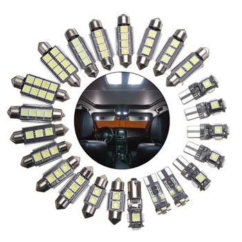 23Pcs LED-uri Auto de Interior Lumini Becuri Lampă Kit Pentru BMW X5 E53 2000-2006 Alb