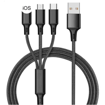 3 În 1 Cablu USB de Tip C, Cablu 5A Super-Încărcător Pentru iPhone Android Tip C Xiaomi, Huawei Samsung Încărcare Sârmă Cablu Micro USB