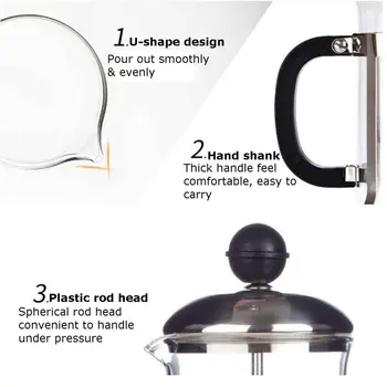 350ML Dimensiuni Compacte de Uz Casnic din Oțel Inoxidabil, Sticlă franceză de Presă Oală Filtru Cafetiere Ceai, Cafea Filtru de Cafea Instrument
