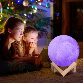 3D Luna Lumina de Noapte LED Lampa USB de Reincarcare Atinge Pat Și Control de la Distanță Galaxy Light Copii Creative de Cadouri Pentru Dormitor Decor Acasă