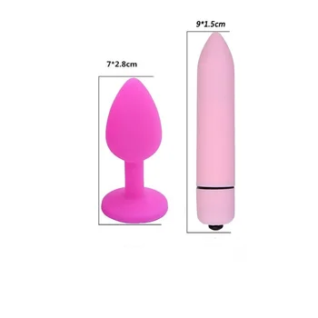 3pcs Anal Plug Vibrator din Silicon Dildo Butt Plug Vaginul, punctul G Masturbator Adult Jucarii Sexuale Pentru Femei Barbati Sex-Shop Glonț Jurnalul