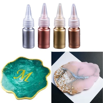 4 Culori Metalice Brozne Aur Perla Pulbere De Rășină Epoxidică Colorant Sclipici Marmură Metalice Pigment Vopsea Rășină Bijuterii