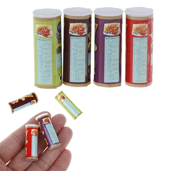 4 Sticle Mini Drăguț casă de Păpuși în Miniatură Chips-uri de Cartofi Pentru Blyth, Pullip 1/6 BJD Papusa Alimentare Jucarie Accesorii