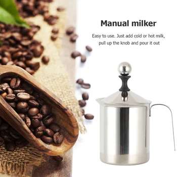 400/800ML Manual Spumant de Lapte din Otel Inoxidabil de Lapte cappuccino Frisca Spuma de Lapte Plasă de Cafea Foamer Cupa