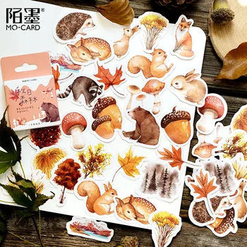 46 Buc/pachet Pădure Toamna Petrecere Adeziv Diy Autocolante Decorative Album Jurnal Stick Eticheta Decor Papetărie Autocolante