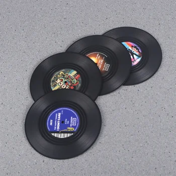 4buc Filare Vintage Vinyl Record Băuturi roller-Coastere Cupa Mat