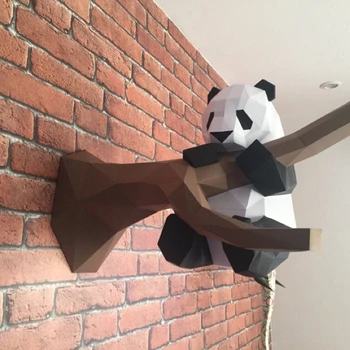 50cm Panda Low Poly Papercraft Multi-Stiluri de Animale Hârtie Model de Puzzle-uri de BRICOLAJ Cadouri, Montat în Perete, Decoratiuni, Home Deco, Jucării pentru Adulți