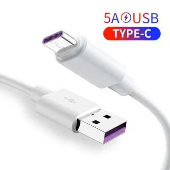 5A USB de Tip C, Cablu 0.25 m 1m Rapid de Încărcare de Tip C Kable pentru Huawei P20 P30 Pereche de 20 de Telefon Pro Supraîncărca QC3.0 USBC Cabo