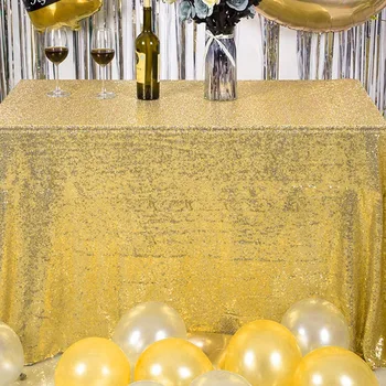 6*4 ft Crescut de Aur Masă Masă Dreptunghiulară Capacul superior Decor Nunta, Ziua de naștere Petrecere Copil de Dus Tabelul Runner cu Paiete Stralucitoare