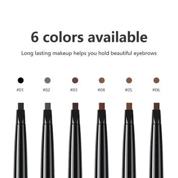 6 Culori Naturale Automată Sprânceană Creion cu două capete Machiaj rezistent la apa Mulțime de Lungă durată Luminos Cosmetice TSLM2