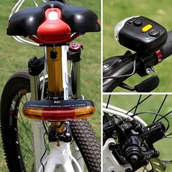 7 Led-Uri De Biciclete Biciclete De Semnalizare Direcție Frână Lumină De Lampă 8 Sunet De Corn Fix Muntele Set De Biciclete De Siguranță Lumină În Întuneric#40