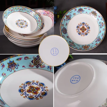 7inch Jingdezhen Ceramică Placă de Alimente Chineză china Os de Culoare Smalt Tacamuri Ustensile de Bucătărie din Porțelan Farfurii fel de Mâncare Cadou