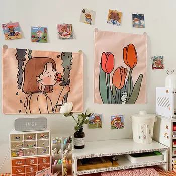 Agățat de Fundal Pânză Tesatura Ins Fata de Camera de Decorare Dormitor Dormitor Perete Cuvertură de Pânză anime tapiserie