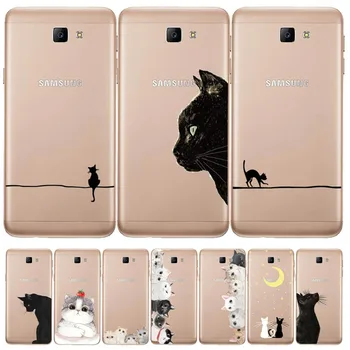 Amuzant Pisica drăguț Caz Pentru Samsung Galaxy J1 J2 J3 J4 J5 J6 J7 2016 2017 2018 J2 Prim-J4 Plus 2018 J330 J530 J730 Capac de Silicon