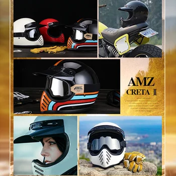 AMZ Motocicleta Casca din fibra de sticla Motocross Casco Capacete Moto Casca Motocicleta Cască de Motocicletă DOT Aprobat