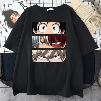Anime Eroul Meu mediul Academic Serie de imprimare Femei Vrac Oversize T-Shirt Fashion Street Topuri O-Gât Respirabil Tricou de Vara Topuri Om