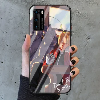 Anime FullMetal Alchemist Telefon Sticlă Călită Acoperi Caz Pentru Huawei P Nova Pereche 5T 20 30 40 Pro Lite Inteligent 2019 2021 Lux