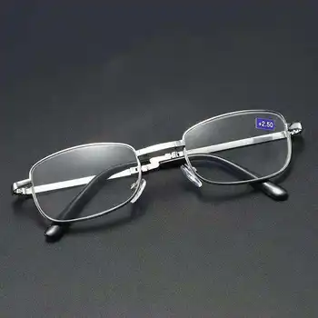 Anti-albastru Pliere Prezbiopie Bărbați Femei de Metal Retro Calculator ochelari de Citit cu cazul 1.0 1.5 2.0 2.5 3.0 3.5 4.0