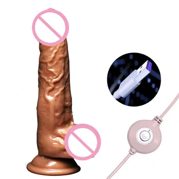 Automate Telescopice Încălzire Mare Dildo Vibrator G-spot Masaj Realist Penisul Vibratoare Jucarii Sexuale Pentru Femei Adult Erotic Produs