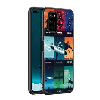 Avengers Marvel Capac de Silicon Pentru Huawei P40 P30 P20 Pro P10 P9 P8 Lite E Plus 2019 2017 5G Negru Caz de Telefon