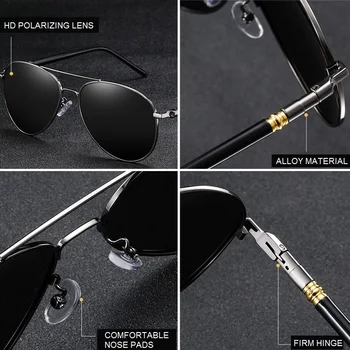 Barbati ochelari de Soare Polarizat Bărbați Femei Conducere Pilot de Epocă Ochelari de Soare de Brand Designer de sex Masculin Negru ochelari de Soare Pentru Om Femei UV400